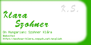 klara szohner business card